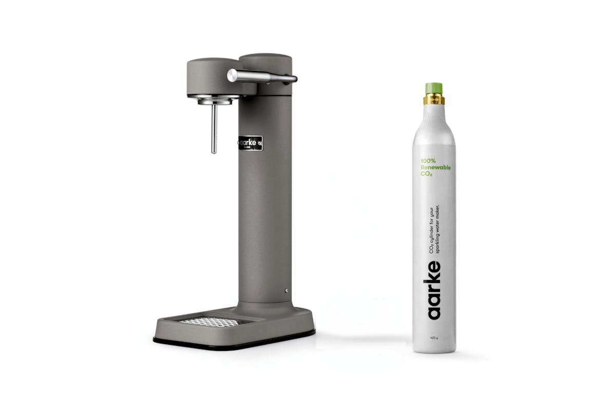 Aarke Carbonator 3 Sparkling Water Maker & CO2 Cylinder | Matte Grey