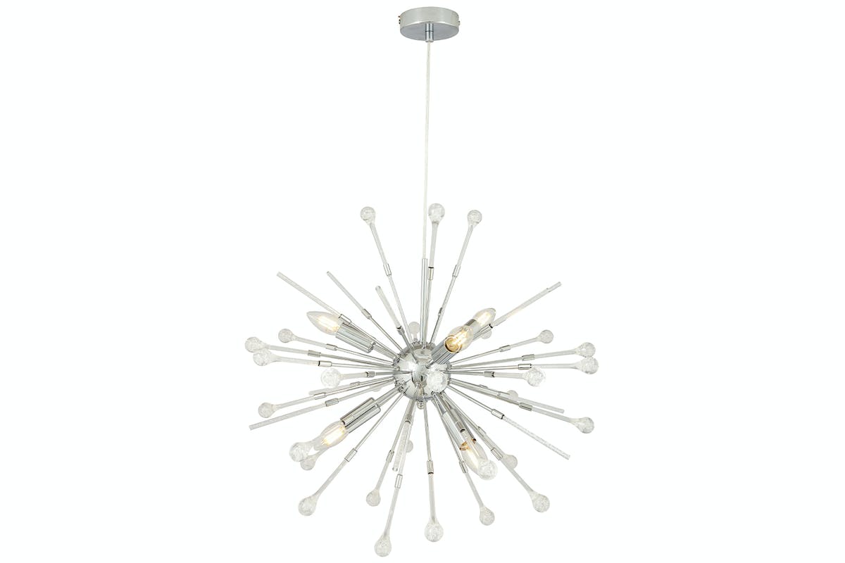 Acrylic Sputnik Pendant | Silver & Clear